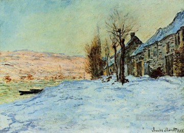  snow Oil Painting - Lavacourt Sun and Snow Claude Monet